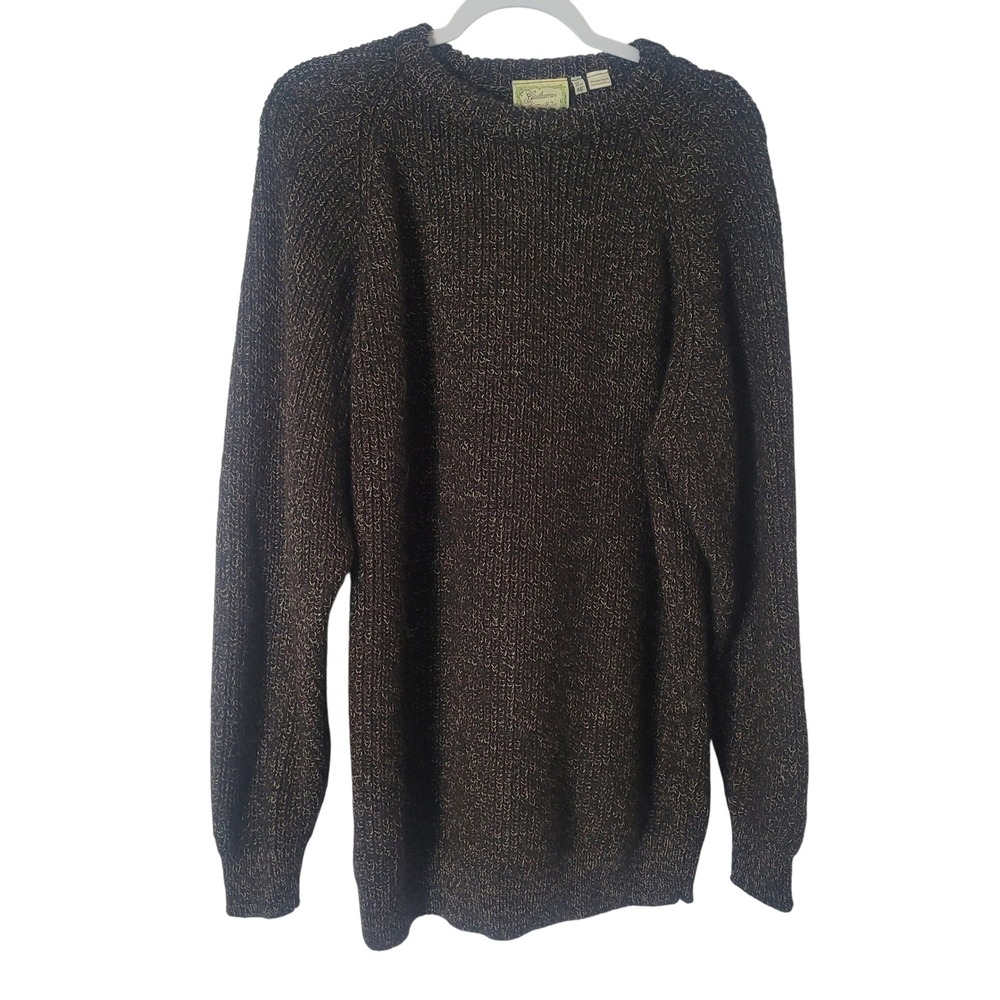 Gaeltarra Ireland Alpaca Blend Marled Brown Knit Sweater Mens Size 46 Vintage